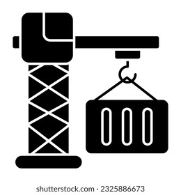 Modern design icon of container lifting