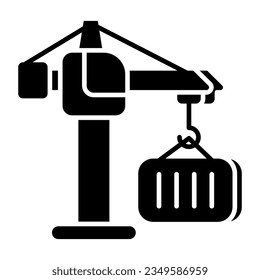 Modern design icon of container lifting