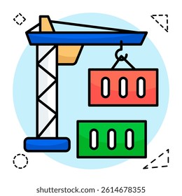 Modern design icon of container lifting