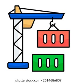 Modern design icon of container lifting