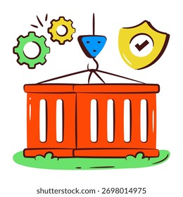 Icono de diseño moderno de elevación de contenedores
