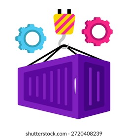 Icono de diseño moderno de elevación de contenedores