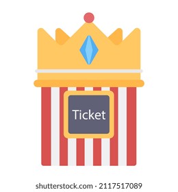 Modern design icon of crown ticket

