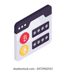 Icono de diseño moderno del Sitio web de criptomonedas