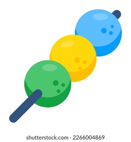 Modern design icon of dango stick 