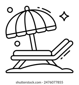 Modern design icon of deck chair