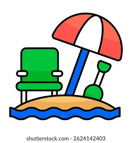 Modern design icon of deck chair