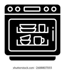Un icono de diseño moderno de lavavajillas