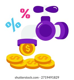 Icono de diseño moderno del grifo del dólar