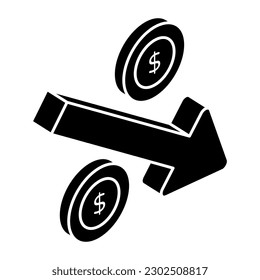 Modern design icon of dollar value decrease 