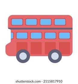 Icono de diseño moderno del bus de dos pisos

