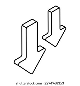 Icono de diseño moderno de flechas hacia abajo 