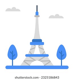 Modern design icon of Eiffel tower 