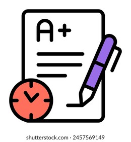 Modern design icon of exam grade

