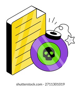 Modern design icon of explosive file  