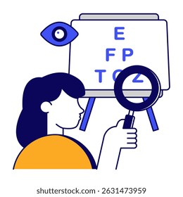 Icono de diseño moderno de prueba ocular