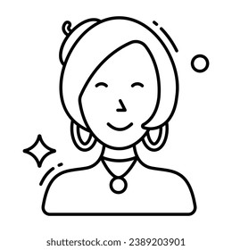 Modern design icon of fashion girl