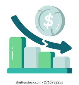 Icono de diseño moderno de la caída financiera 