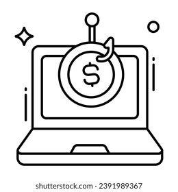 Modern design icon of financial phishing 