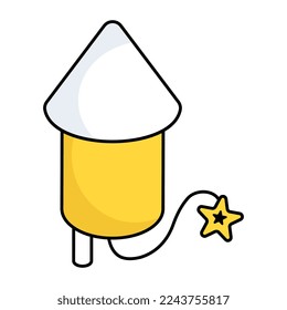 Icono de diseño moderno del cohete contra incendios