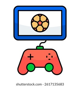 Modern design icon of football video game