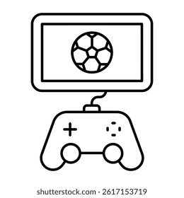 Modern design icon of football video game