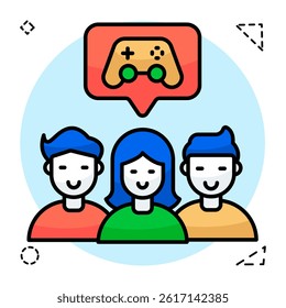 Modern design icon of game players