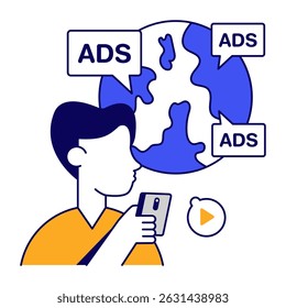 Icono de diseño moderno de anuncio global