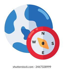 Icono de diseño moderno de brújula global