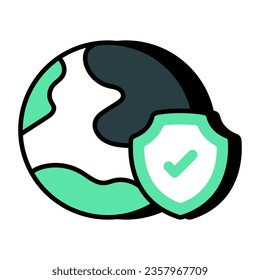 Modern design icon of global security