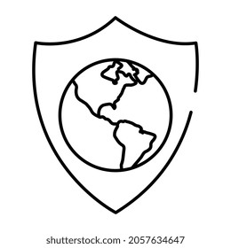 Icono de diseño moderno del escudo global