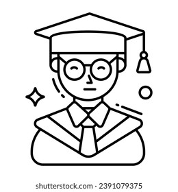 Modern design icon of graduate