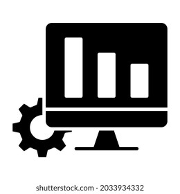 A modern design icon of graph management 