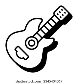 Modern design icon of guitar 