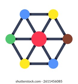 Modern design icon of hexagonal structure