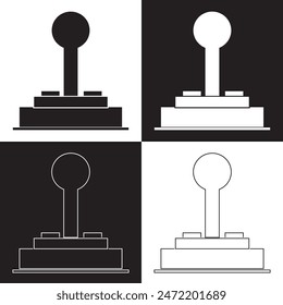 Icono de diseño moderno de joystick. fondo blanco y negro aislado. EPS 10
