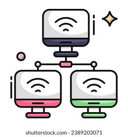 Modern design icon of lan network 