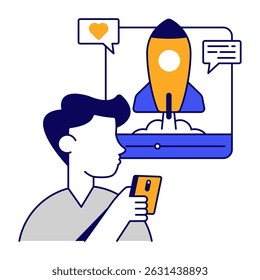 Ícone de design moderno do lançamento