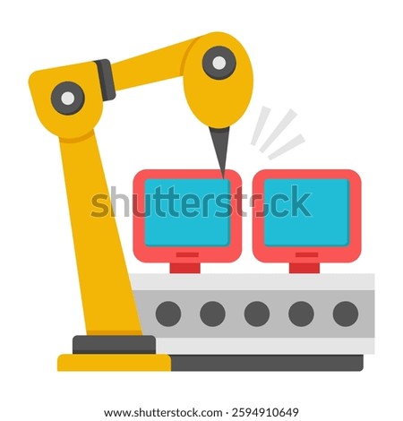 Modern design icon of LCD production line