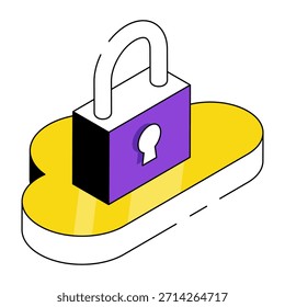 Icono de diseño moderno de nube bloqueada