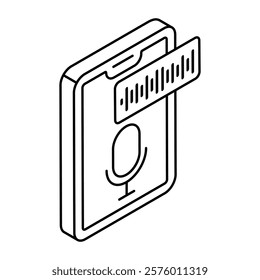 Modern design icon of mobile microphone