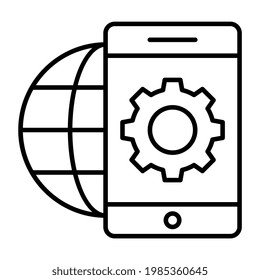 Un icono de diseño moderno de la configuración de la red móvil