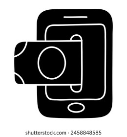 Icono de diseño moderno de pago móvil

