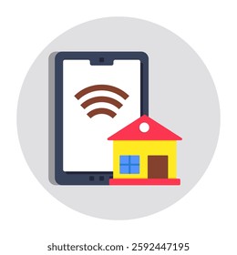 Modern design icon of mobile smart home