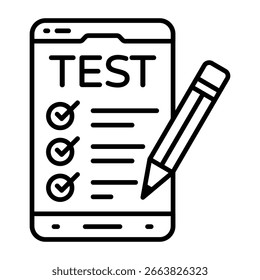Icono de diseño moderno de prueba móvil