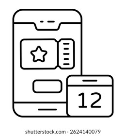 Modern design icon of mobile ticket