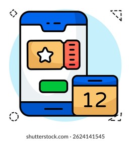 Icono de diseño moderno de boleto móvil