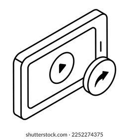 Icono de diseño moderno de la transmisión de video móvil 