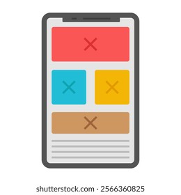 Modern design icon of mobile wireframe
