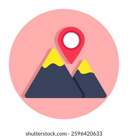 Modern design icon of mountain location